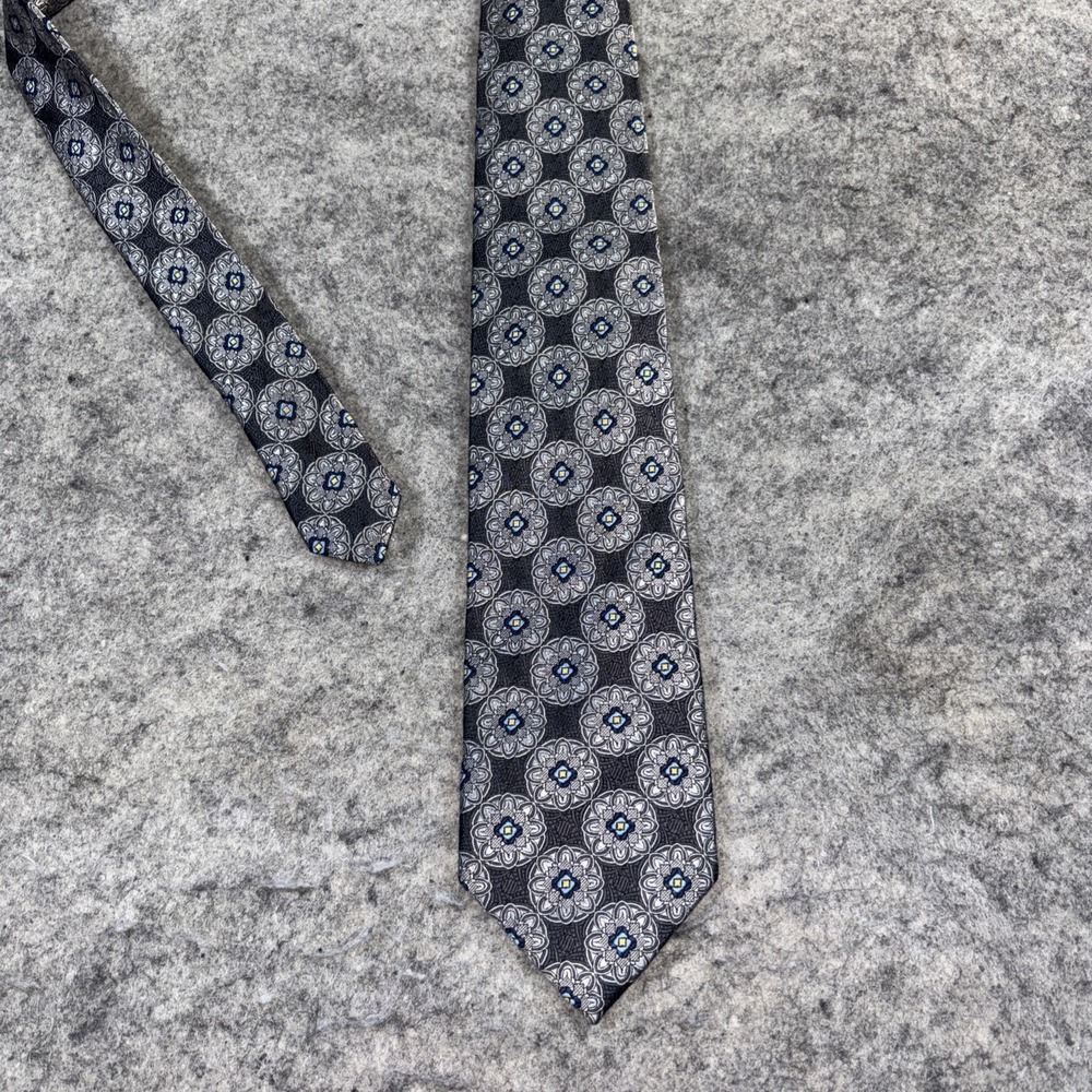 Jos. A. Bank Signature Men's Golden Blue Diamond Weave 100% Silk Neck Tie